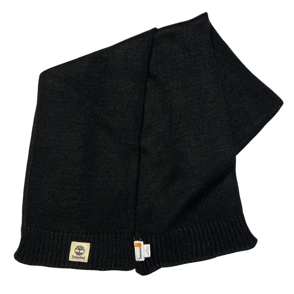 Timberland‎ Knit Scarf Black One Size Soft Warm Winter Cold Weather EUC